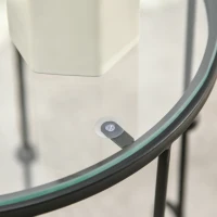 HOMCOM Nesting Round Coffee Table Set of 2 - Black(m-7)