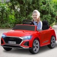AIYAPLAY Carro Elétrico para Crianças Carro Audi Q8 Etron Sportback Infantil 12V Faróis Buzina e Música 98x49,5x43 cm Vermelho(m-10)