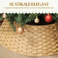 HOMCOM kerstboomrok, Ø 68cm kerstboomkraag van kunststof, voor de kerstboomstandaard, afdekking voor kerstboomvoet voor thuis, feest, decoratie, natuurhout(m-5)