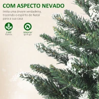 HOMCOM Árvore de Natal 210 cm com Luzes LED 9 Modos de Iluminação 1160 Ramos e Neve Artificial Verde(m-6)
