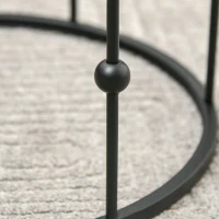 HOMCOM Nesting Round Coffee Table Set of 2 - Black(m-9)