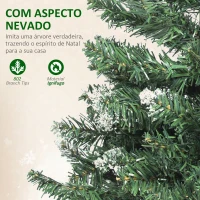 HOMCOM Árvore de Natal 180 cm com Luzes LED 9 Modos de Iluminação 802 Ramos e Neve Artificial Verde(m-6)
