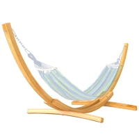 Outsunny Soporte para Hamaca de Madera 325x120x118 cm Estructura para Hamaca Carga Máx. 120 kg para Jardín Terraza Interiores y Exteriores Natural(m-11)