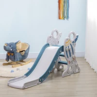 AIYAPLAY Tobogán Infantil para Niños de 18-36 Meses con 3 Escalones Antideslizantes para Interior Exterior 157x46,5x80 cm Gris(m-8)