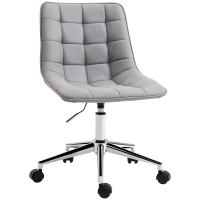 Vinsetto Armless Office Chair, Computer Desk Chair with Adjustable Height, Swivel Wheels, Light Grey