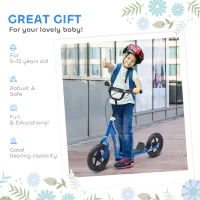 HOMCOM Teen Push Scooter Kids Children Stunt Scooter Bike Bicycle Ride On Blue(m-7)