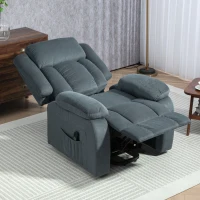 HOMCOM Sillón Relax Reclinable Eléctrico Levanta Personas con Mando a Distancia y Bolsillos Laterales Sillón Elevador Gris(m-8)