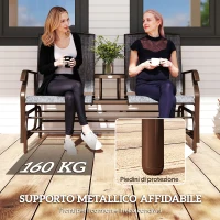 Outsunny Panchina a Dondolo da Giardino a 2 Posti in Metallo e Tessuto a Rete Traspirante, 147x78x101.5cm, Marrone e grigio(m-7)