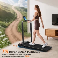 SPORTNOW Tapis Roulant Pieghevole con Inclinazione Regolabile, Velocità 1-10 km/h, Display LED e Telecomando, Nero(m-5)