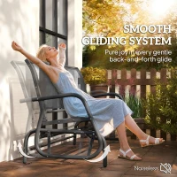 Outsunny 3-Seat Glider Rocking Chair for 3 People Garden Bench Patio Furniture Metal Frame, Grey(m-4)