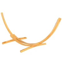 Outsunny Support pied de hamac structure robuste en bois de pin charge max. 120 Kg dim. 325L x 120l x 118H cm bois naturel(m-12)