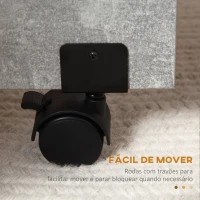 HOMCOM Mesa de Sala de Jantar Dobrável com 2 Prateleiras de Armazenamento e Rodas para Cozinha 75x140x74 cm Cinza(m-6)