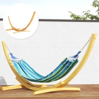 Outsunny Soporte para Hamaca de Madera 325x120x118 cm Estructura para Hamaca Carga Máx. 120 kg para Jardín Terraza Interiores y Exteriores Natural(m-9)