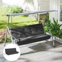 Outsunny Sitzkissen Sitzauflage für Hollywoodschaukel 170 x 100 x 8cm Dunkelgrau(m-2)