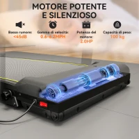 SPORTNOW Tapis Roulant Pieghevole con Inclinazione Regolabile, Velocità 1-10 km/h, Display LED e Telecomando, Nero(m-6)