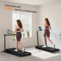 SPORTNOW Tapis Roulant Pieghevole con Inclinazione Regolabile, Velocità 1-10 km/h, Display LED e Telecomando, Nero(m-4)