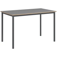 HOMCOM Dining Table, Kitchen Table with Steel Frame for 4 People,Minimum Style Small Working Desk for Living Room, Grey(m-13)