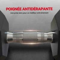 HOMCOM Ensemble d'haltères courtes, lot de 2 haltères hexagonaux recouverts de caoutchouc, acier noir(m-4)