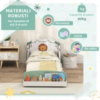 AIYAPLAY Letto per Bambini 3-8 Anni Basso in Legno con Spazio Contenitore e Sponde Laterali, 150x77x60 cm, Verde(m-7)