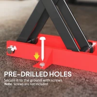 HOMCOM Motorradheber 500 kg Belastbar Motorradhebebühne 95-400 mm Höhenverstellbar 45 x 15 x 9,5-40 cm Rot(m-8)