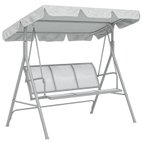 Outsunny Baloiço Jardim de 3 Lugares com Toldo Ajustável Encosto Respirável e Estrutura de Metal Carga 240kg 171x108x154cm Cinza