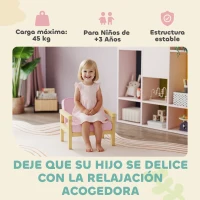 AIYAPLAY Sillón Infantil con Tejido Suave de Pana y Estructura de Madera Asiento y Respaldo Acolchado 46,5x44x45 cm Rosa(m-6)