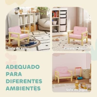 AIYAPLAY Poltrona Infantil Sofá para Crianças acima de 3 Anos com Tecido Suave de Veludo Cotelê Estrutura de Madeira 46,5x44x45 cm Rosa(m-7)