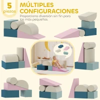 AIYAPLAY Juego de 5 Bloques de Espuma para Niños con Fundas Extraíbles Bloques de Psicomotricidad para Escalar y Gatea Multicolor(m-4)
