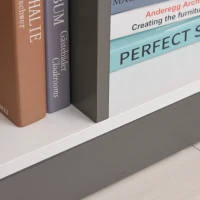 HOMCOM Bibliothèque étagère Meuble de Rangement 3 Niveaux Design Contemporain MDF E1 Bicolore Gris Blanc(m-4)