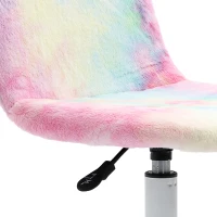 Vinsetto Fluffy Unicorn Office Chair with Mid-Back and Swivel Wheel, Cute Desk Chair, Rainbow Multi-Colored(m-9)