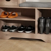 HOMCOM Multi-Compartment Shoe Bench, with Seat - Grey(m-10)
