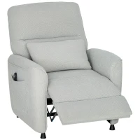 HOMCOM Fauteuil Inclinable avec Chauffage, 8 Points de Massage et 5 Modes, Tissu Chenille, Gris Clair(m-7)