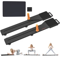 SPORTNOW Push Up Board Set of 2, Portable Press Up Board with Dual Glide Rails, Knee Pad, Pushup Stand Pilates Reformer Machine for Home Gym, Multifunctional Workout Equipment for Men & Women(m-1)