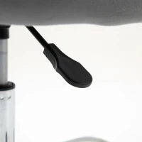 HOMCOM Office Chair, Swivel Desk Chair, Velvet-Feel Fabric Vanity Chair with Adjustable Height and Rolling Wheels for Home Work Study, Grey(m-10)