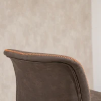 HOMCOM Lot de 2 tabourets de Bar Vintage réglable pivotant avec Repose-Pied PU Marron surpiqûre Orange(m-13)