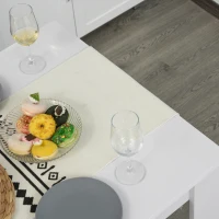 HOMCOM Kitchen Dining Table and 2 Benches Set, Table and Chairs Set for Limited Space, White(m-8)