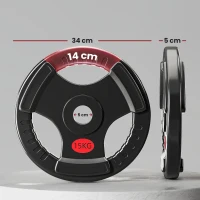 SPORTNOW Olympische Hantelscheiben Loch Ø50 mm 2x15 kg mit Innenring aus Stahl Dreifachgriff für Kurzhanteln und Stangen Schwarz(m-3)