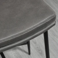 HOMCOM Juego de 2 taburetes de bar, asientos acolchados, armazón de acero, capacidad de 120 kg, Gris(m-4)