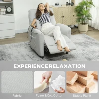 HOMCOM Fauteuil Inclinable avec Chauffage, 8 Points de Massage et 5 Modes, Tissu Chenille, Gris Clair(m-4)