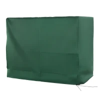 Outsunny Copertura per Dondolo da Giardino a 3 Posti in Tessuto Oxford con Chiusura a Corda, 240x133x185 cm, Verde(m-10)