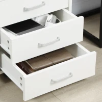 Vinsetto Caisson de bureau rangement sur roulettes 4 tiroirs coulissants MDF et panneaux de particules dim. 40L x 36l x 65H cm blanc(m-11)