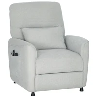 HOMCOM Fauteuil Inclinable avec Chauffage, 8 Points de Massage et 5 Modes, Tissu Chenille, Gris Clair(m-1)