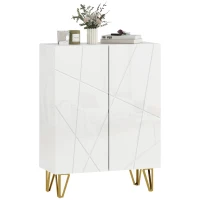 HOMCOM Scarpiera a 2 Porte, con 4 Ripiani Regolabili 72 x 31,5 x 95 cm, Bianco(m-6)