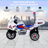 Homcom Motoreta Electrica Copii – 3 Roti, Lumini & Sunete(m-6)