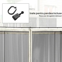 Outsunny Plasa de Tantari pentru Corturi cu Perdele de Rezerva Universale cu Balamale, 302x207cm - Negru / Bej(m-7)