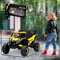 AIYAPLAY Kinder-Elektroauto UTV 12 V, Kinder-Elektro-Buggy mit Fernbedienung, 96 x 61 x 56 cm, Gelb(m-3)