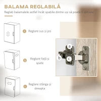 Homcom Bufet Bucatarie Alb & Lemn – Compartimentare Moderna & Practica(m-8)