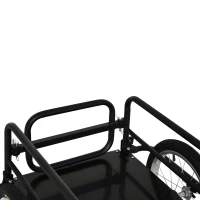 HOMCOM Fietskar Aanhangwagen voor fiets 40 kg laadvermogen Transportkar Handkar Trekhaak Staal Zwart 139 x 71,5 x 49 cm(m-10)