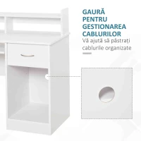 Homcom Birou Alb 104×48×95,5 cm – Lemn, Compact & Ideal pentru Acasa(m-7)