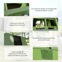 Outsunny Cort Camping 8 Persoane – 410×310×225 cm cu Veranda Spatioasa(m-6)